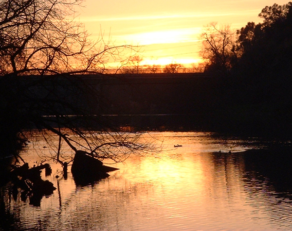 river gold sunset