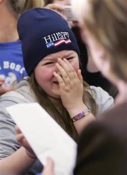 hillary's supporter is crying
