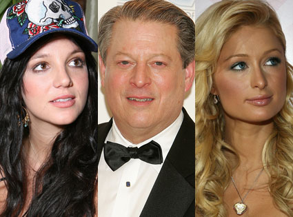 Britney Spears, Al Gore, Paris Hilton