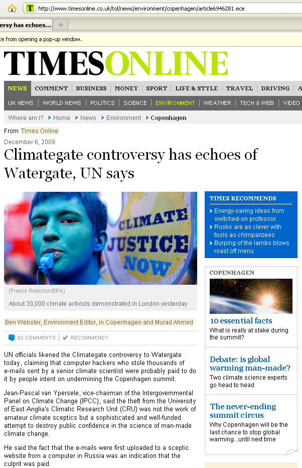 Waregate = Climategate, see more at http://pics.livejournal.com/abcdefgh/pic/001s8wrf  Source: http://www.timesonline.co.uk/tol/news/environment/copenhagen/article6946281.ece